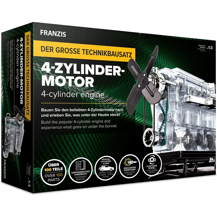 Franzis 4-Zylinder-Motor - Der große Technikbausatz, Maßstab ca. 1:3 – Bild 1