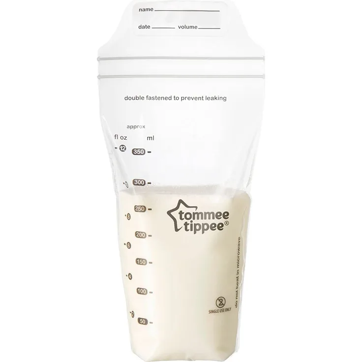 Tommee Tippee Closer to Nature, 36 vorsterilisierte Muttermilchbeutel, auslaufsicher, 350ml Fassungsvermögen