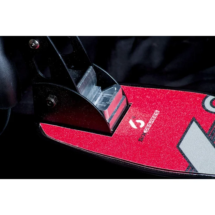 Six Degrees 513 'Aluminium Scooter 230/215 mm' Scooter, ab 6 Jahren, 5-fach höhenverstellbar bis 106 cm, klappbar, max. belastbar bis 100 kg, rot – Bild 6