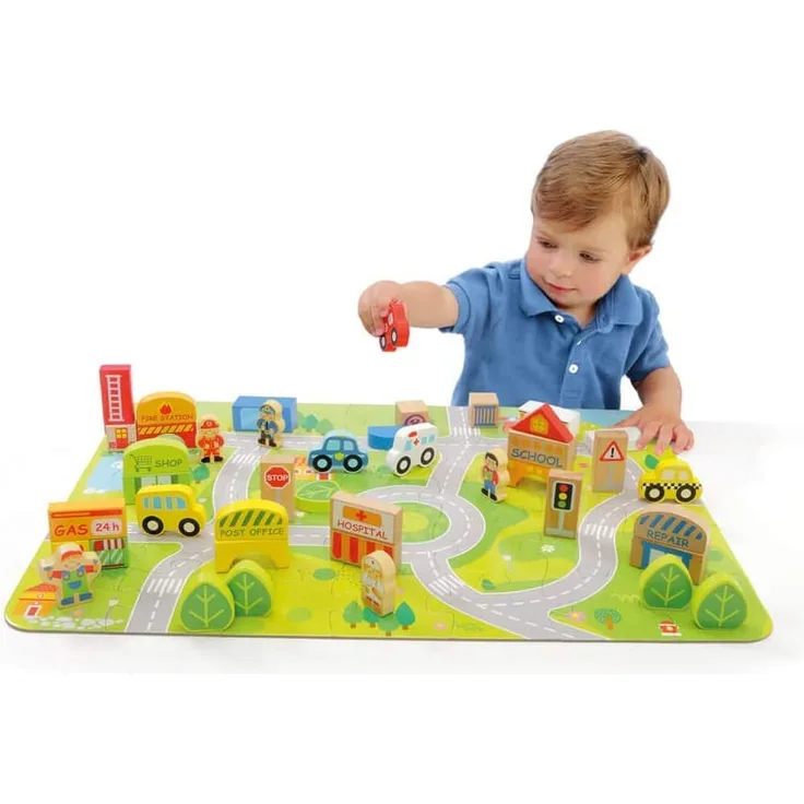 City Puzzle mit Holzzubehör