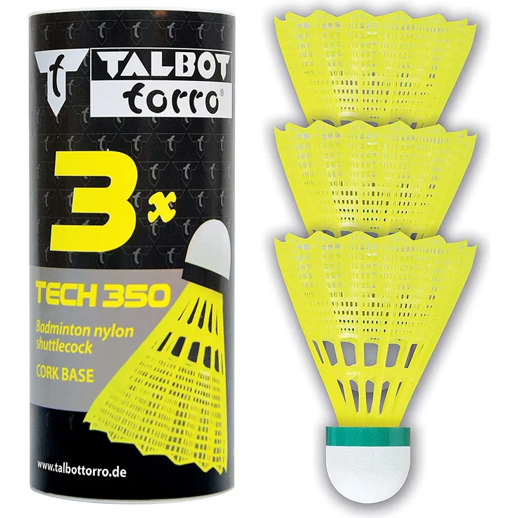 Badmintonball Tech 350 Nylonfederball, 3er Dose