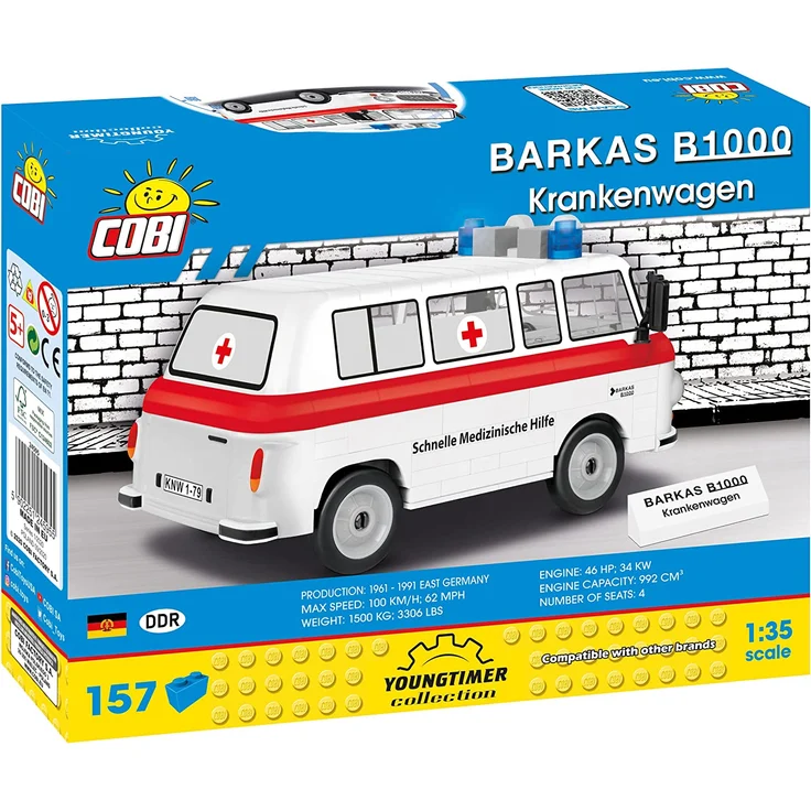 COBI 24595 Youngtimer BARKAS B1000 Krankenwagen 157 blocks – Bild 2