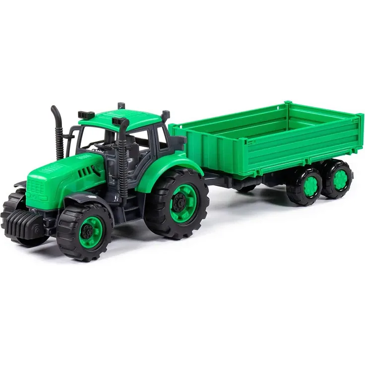 Progress inerc tractor + side trailer green 91260