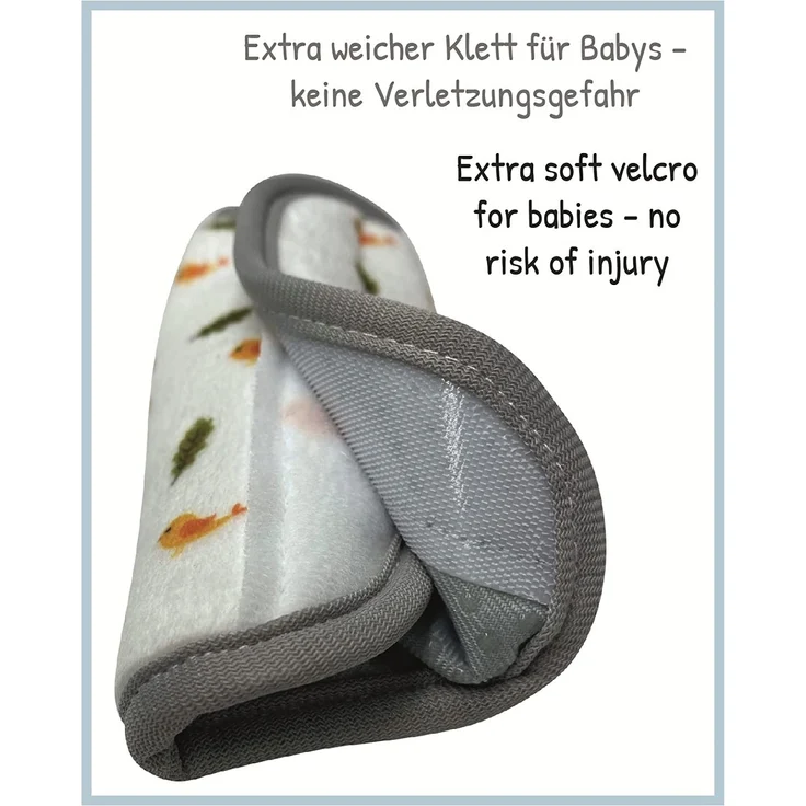 2x HECKBO Baby Kinderwagen Trageschale Gurtschutz mit Waldtieren - Sicherheitsgurt Schulterpolster Schulterkissen Gurtschoner Autositze Gurtpolster für Kinder, Jungen, Jungs, Mädchen, Babys – Bild 3