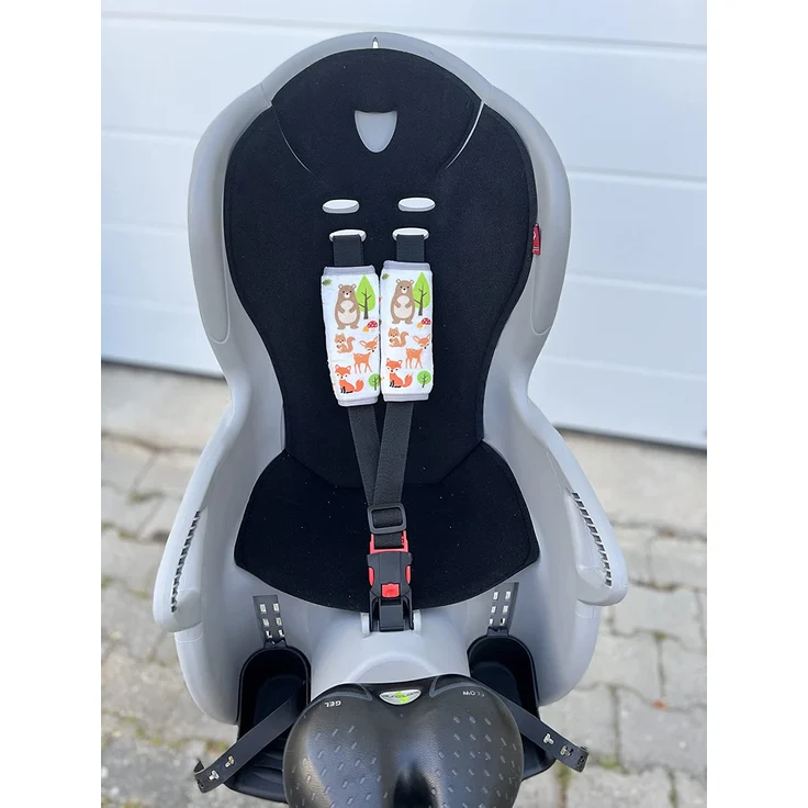 2x HECKBO Baby Kinderwagen Trageschale Gurtschutz mit Waldtieren - Sicherheitsgurt Schulterpolster Schulterkissen Gurtschoner Autositze Gurtpolster für Kinder, Jungen, Jungs, Mädchen, Babys – Bild 6