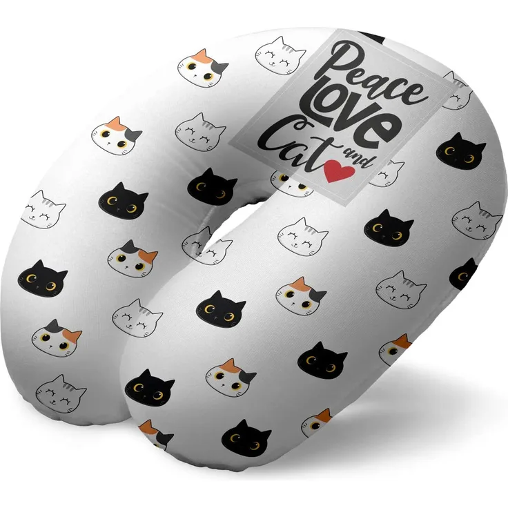 Nackenkissen 30 x 27 cm Polyester weiß/schwarz