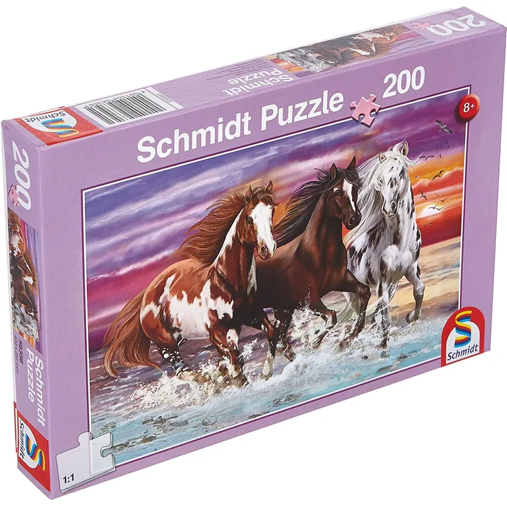 Schmidt Spiele 56356 Wildes Pferde-Trio, Kinderpuzzle, 200 Teile, bunt