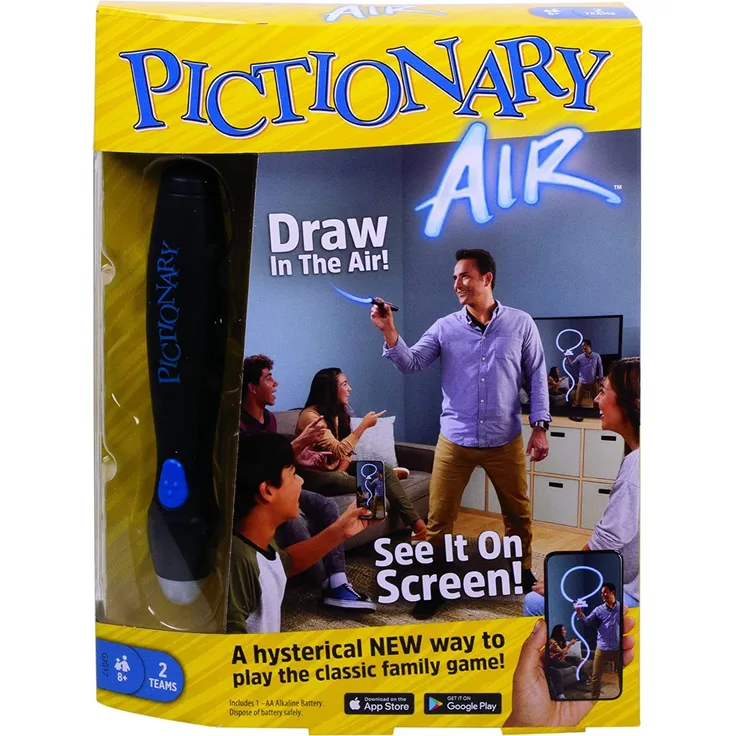 Mattel Games Pictionary Air Family Drawing Game, Links zu Smart Devices, Geeignet für Spieler ab 8 Jahren