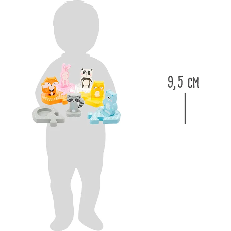 small foot 11472 Steckpuzzle Pastell, Motorikspielzeug, mit 6 abnehmbaren Tierfiguren, ab 2 Jahren – Bild 4