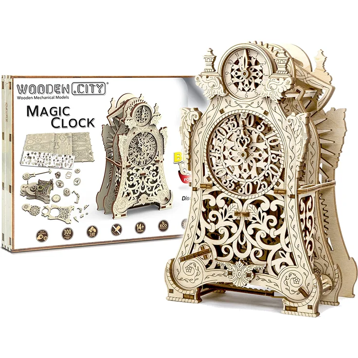 modellbausatz Magic Clock Holz natur 149-teilig – Bild 1