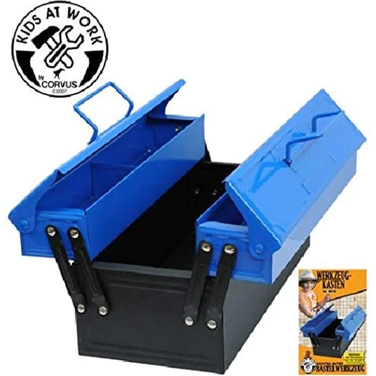 Corvus A 600 029 - Kids at Work Metall-Werkzeugkasten, blau - Preisvergleich – Bild 2