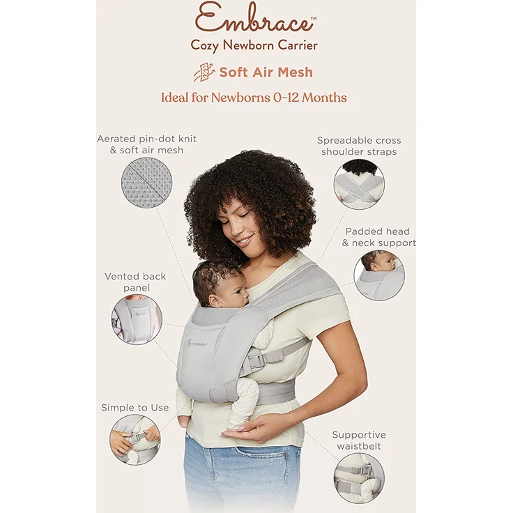 Ergobaby Embrace Neugeborenentrage Soft Air Mesh Blue – Bild 11