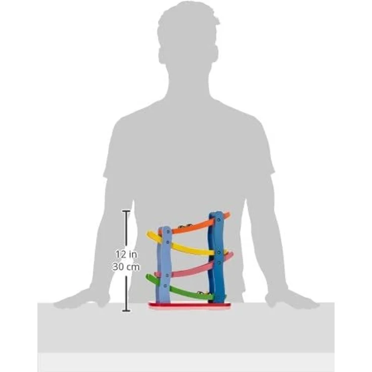 small foot 7558 Rennbahn im Kaskadenstil aus Holz, vier Etagen, mit vier Holzautos, ab 3 Jahren – Bild 4