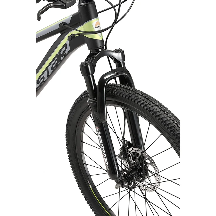 BIKESTAR Kinder Jugend Mountainbike 24 Zoll ab 9 Jahre | 21 Gang Hardtail MTB Sport Scheibenbremse Federgabel | Schwarz Grün – Bild 7