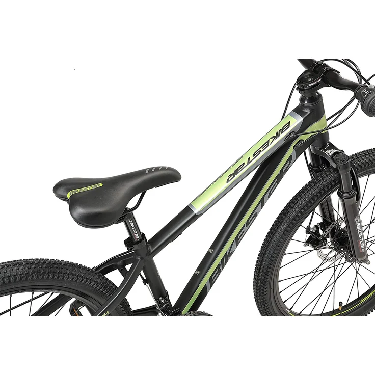 BIKESTAR Kinder Jugend Mountainbike 24 Zoll ab 9 Jahre | 21 Gang Hardtail MTB Sport Scheibenbremse Federgabel | Schwarz Grün – Bild 8