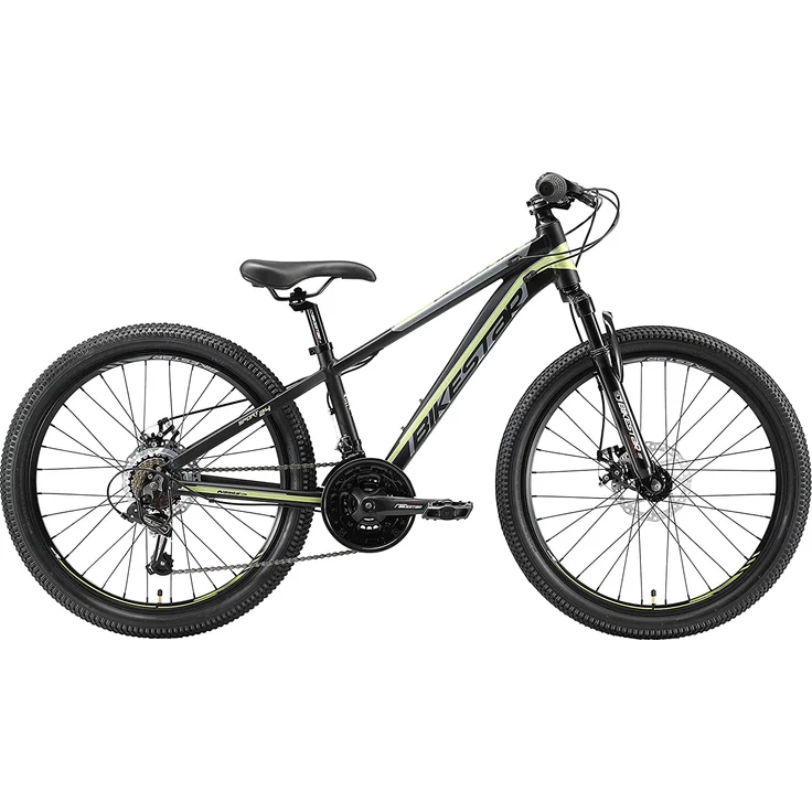BIKESTAR Kinder Jugend Mountainbike 24 Zoll ab 9 Jahre | 21 Gang Hardtail MTB Sport Scheibenbremse Federgabel | Schwarz Grün – Bild 2