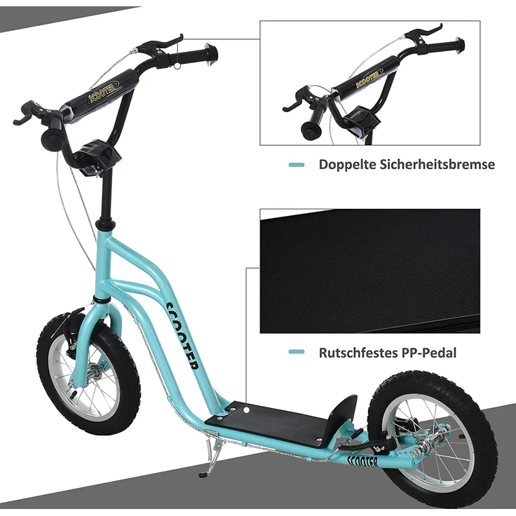 Kinderroller mit höhenverstellbaren Lenker (Farbe: blau) – Bild 6