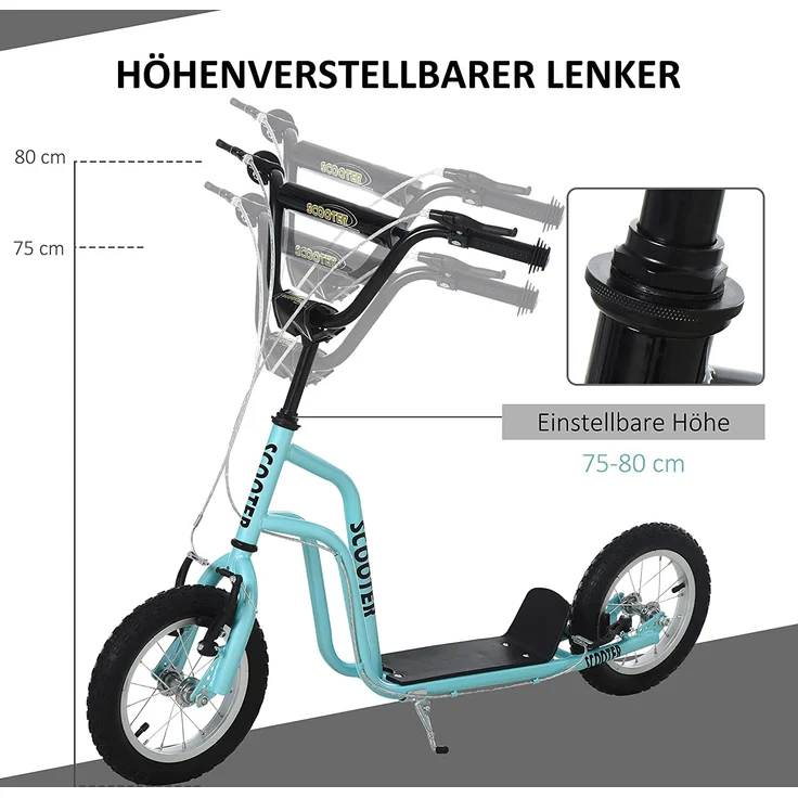 Kinderroller mit höhenverstellbaren Lenker (Farbe: blau) – Bild 5