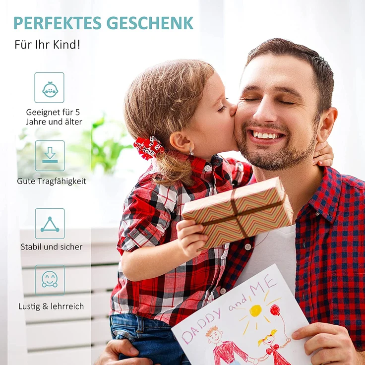 Kinderroller mit höhenverstellbaren Lenker (Farbe: blau) – Bild 4