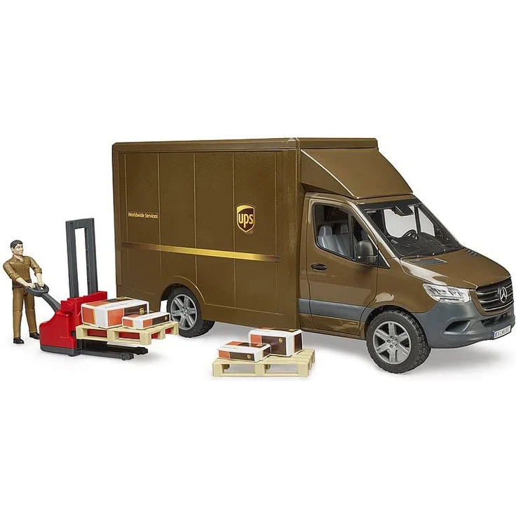 Bruder - MB Sprinter UPS mit Fahrer und Zubehör – Bild 6