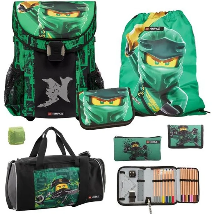 Lego Ninjago Schulranzen Set 7tlg. EASY GOLDEN POWER Ranzen 1. Klasse mit Federmappe und Sporttasche – Bild 2