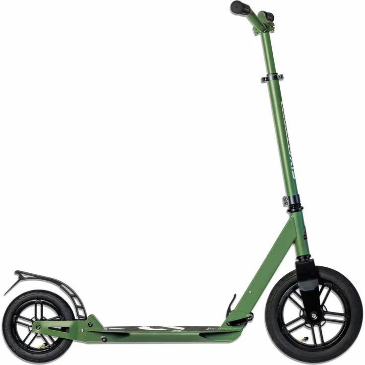 Six Degrees 534 'All Terrain 300/205 mm' Scooter, ab 12 Jahren, 3-fach höhenverstellbar bis 115 cm, klappbar, max. belastbar bis 100 kg, olivgrün – Bild 2