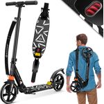 KESSER® Cityroller Scooter 205mm Räder PU Big Wheel - Pro-S Tretroller mit Doppel Federung, City-Roller Scooter klappbar und Höhenverstellbar, Roller Kickscooter für Erwachsene und Kinder Schwarz
