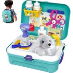 HERSITY Tierarztkoffer Hund Arztkoffer Kinder Mädchen 3 Jahre Alt Geschenkideen, Tierarzt Spielset Hundesalon Spielzeug Geschenk Kinderspielzeug ab 4 5 6 Jährige Junge Mädche