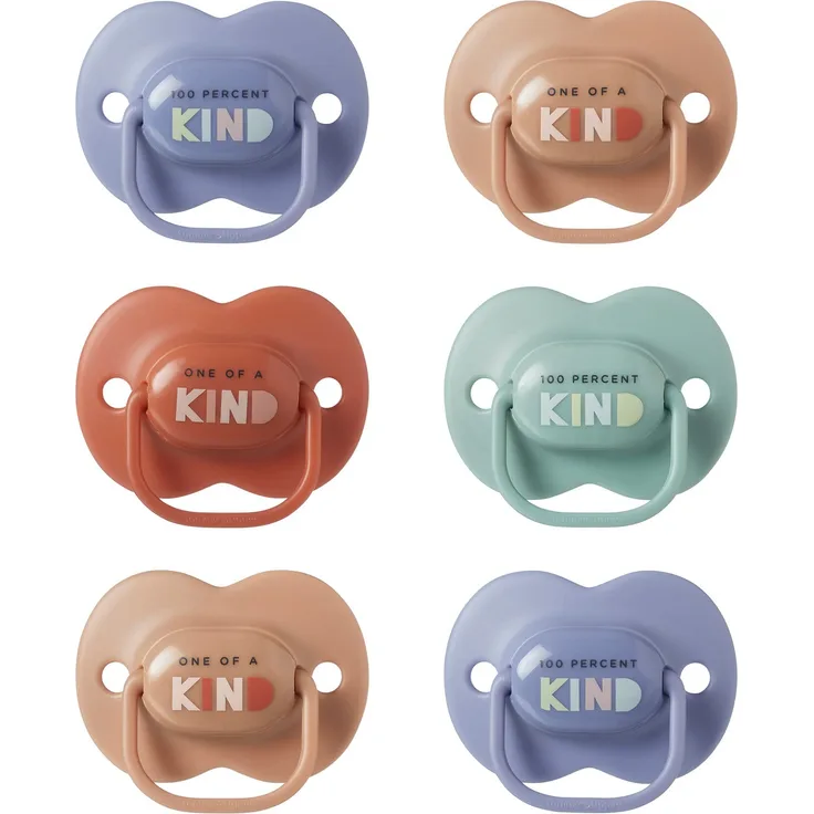Tommee Tippee Anytime Schnuller, Symmetrische Kiefergerechte Form, BPA-freies Silikon, 18-36M, 6er-Set, Mehrfarbig, 433546