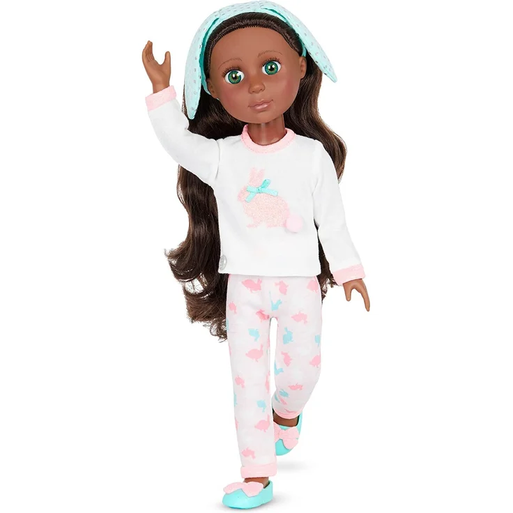 Glitter Girls Puppe Eniko – Bewegliche 36 cm Puppe mit Schlafanzug Puppenkleidung, Zubehör und braunen Langen Haaren zum Frisieren – Spielzeug ab 3 Jahren (6 Teile) – Bild 1
