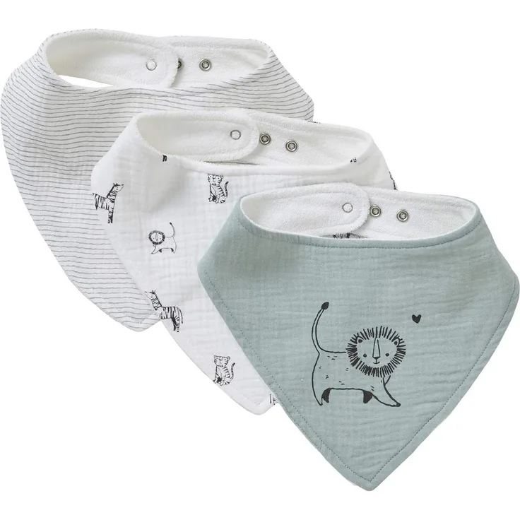 VERTBAUDET 3er-Pack Baby Halstücher, Baumwoll-Musselin weiß ONE SIZE