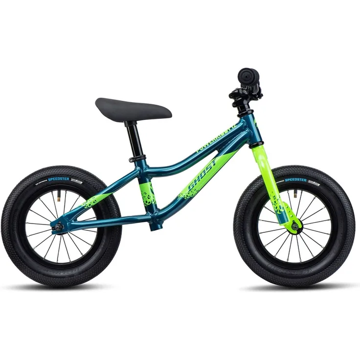 GHOST Laufrad Powerkiddy 12 Dirty blue/metallic lime - glossy