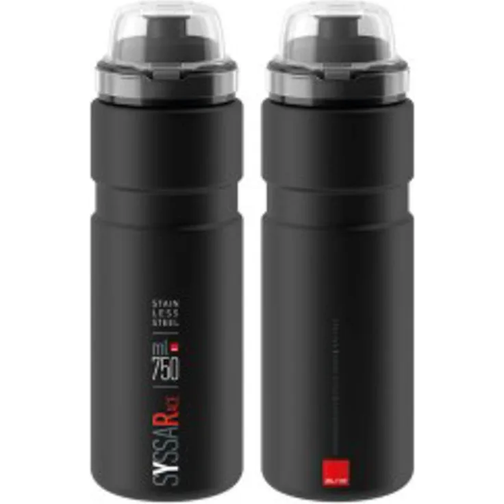Trinkflasche Elite Syssa Race 750ml, schwarz matt, Edelstahl