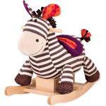 B. toys Schaukelpferd Zebra gestreift aus weichem Plüsch und hochwertigem Holz, Schaukeltier zum Draufsitzen für Kinder und Babys ab 18 Monaten