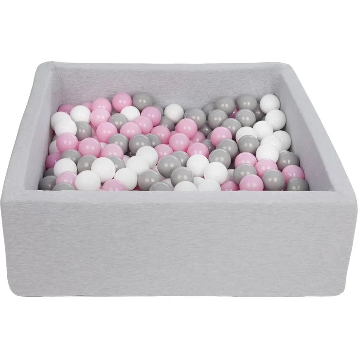 Velinda Bällebad Ballpool Kugelbad Bällchenbad Kinder-Pool mit 200 Bällen/90x90cm (Farbe der Bälle: weiß,rosa,grau)