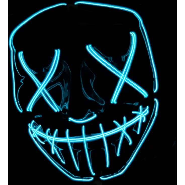 Original Cup The Purge® LED Maske | American Nightmare Blau | Premium Qualität | Hartplastik | 3 Blinkmodi | LED Maske | Cosplay | Halloween | Neon | 100% Horror | 100% Spaß