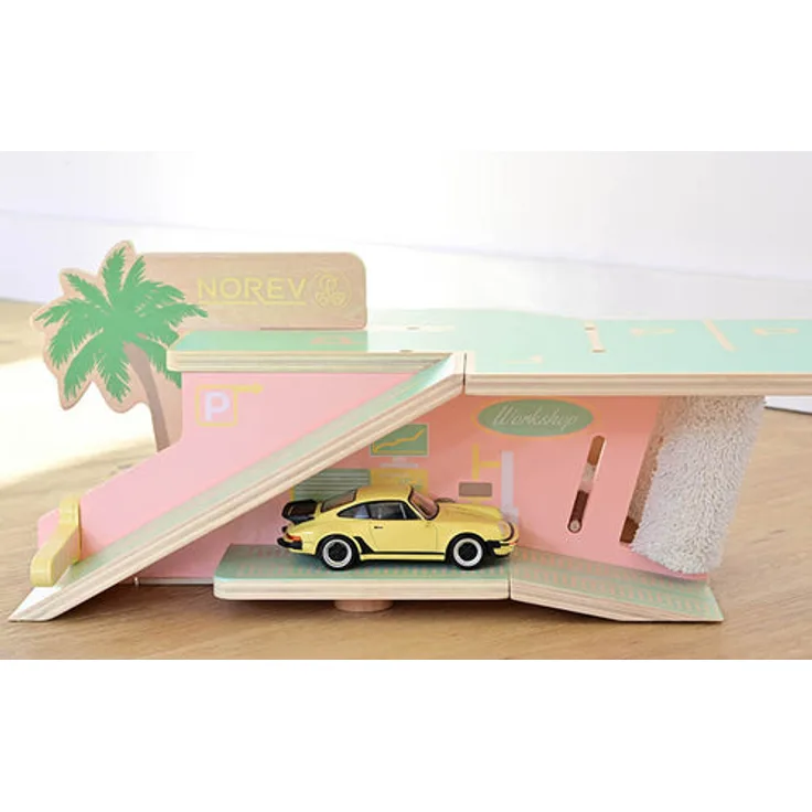 Palm Springs Waschanlage / Tankstelle aus Holz | Norev