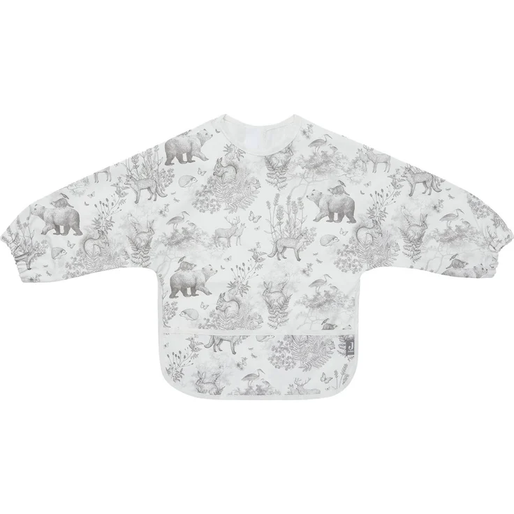 Jollein Blaumeise Forest Animals Lätzchen mit Ärmeln Ecru – Bild 1