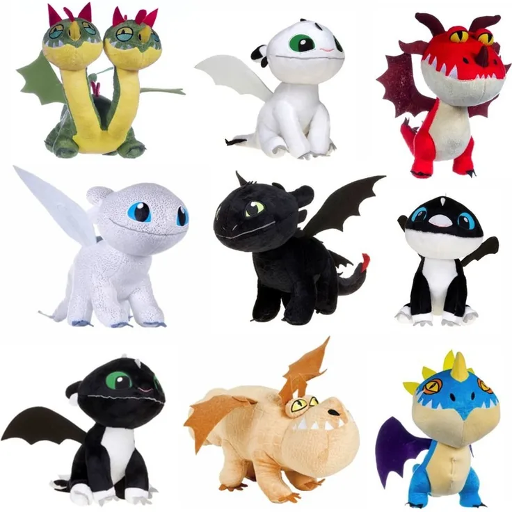Whitehouse Drachen OHNEZAHN Toothless Dark Fury Karabinerhaken PLUSCH Peluche 19cm Drachentrainer Dragon Trainer Drachenzähmen leicht gemacht