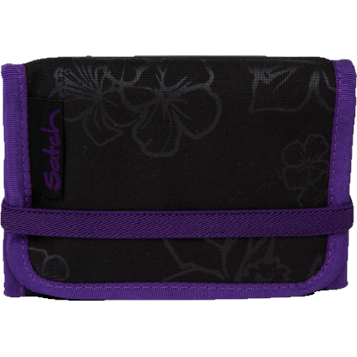 Satch Wallet purple hibiscus