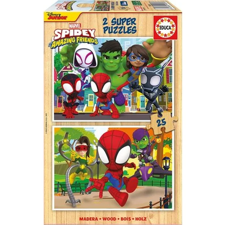Spidey & super Freunde 2x25 Teile Holzpuzzle