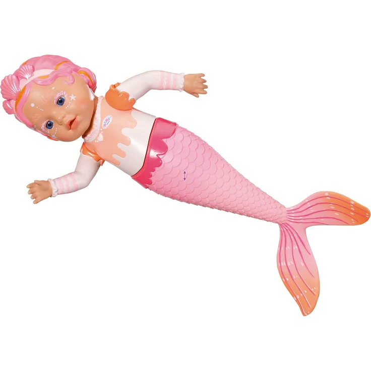 BABY Born Zapf Creation 835326 My First Mermaid 37cm -Meerjungfrau Badepuppe, bewegliche Arme und Beine, schwimmt durchs Wasser, wasserdicht und ohne Batterien verwendbar – Bild 1