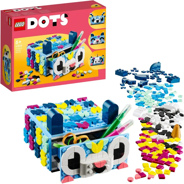 LEGO DOTS 41805 'Tier-Kreativbox mit Schubfach', 643 Teile, ab 6 Jahren