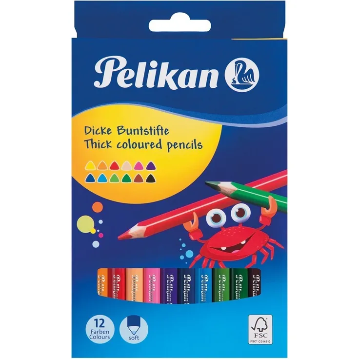 Pelikan - Buntstifte 12er dreieckig dick und weich