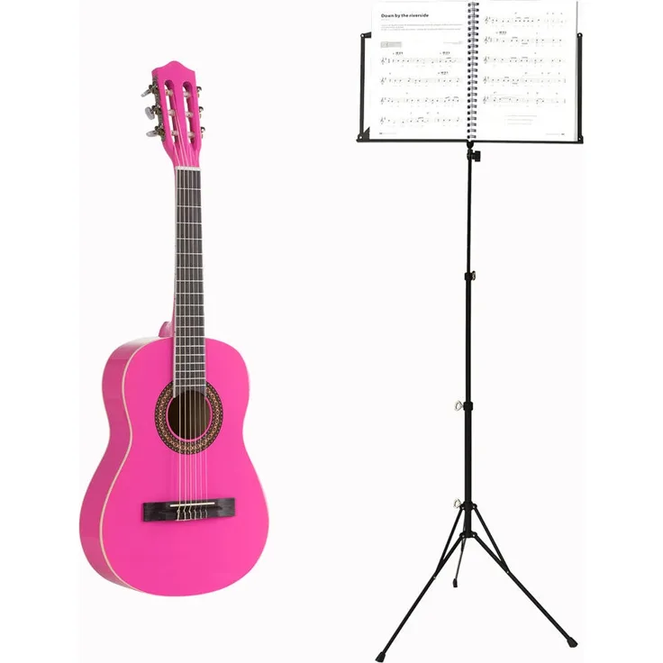 Voggenreiter Gitarren Set, 2-tlg, Voggy Kindergitarre 1/2, Volt Notenständer NS-100, Kinder Gitarre, Erstgitarre, Akustikgitarre
