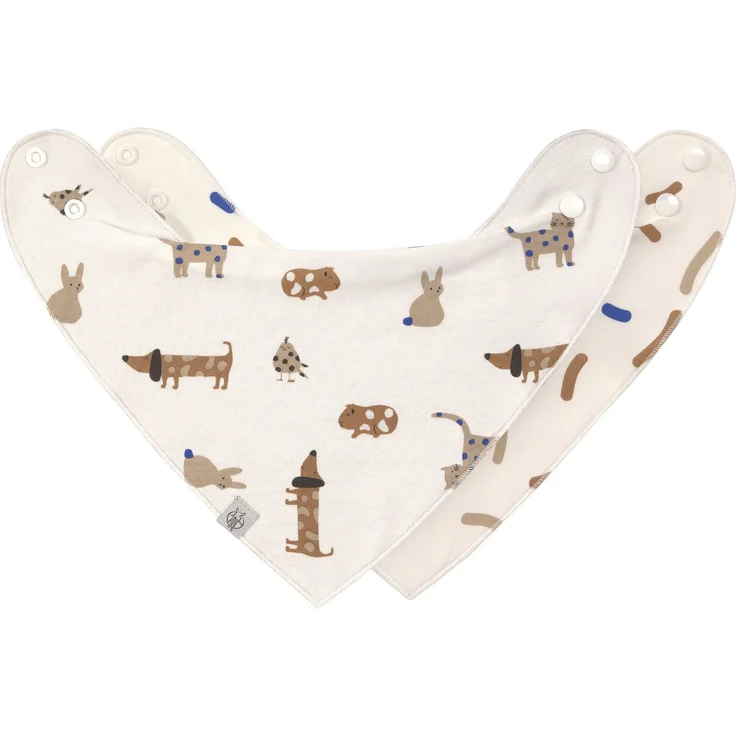 LÄSSIG Baby Lätzchen Halstuch Dreieckstücher Set 2 Stk. Bio-Baumwolle Druckknopf wendbar/Baby Bandana Little Mateys royal blue – Bild 1