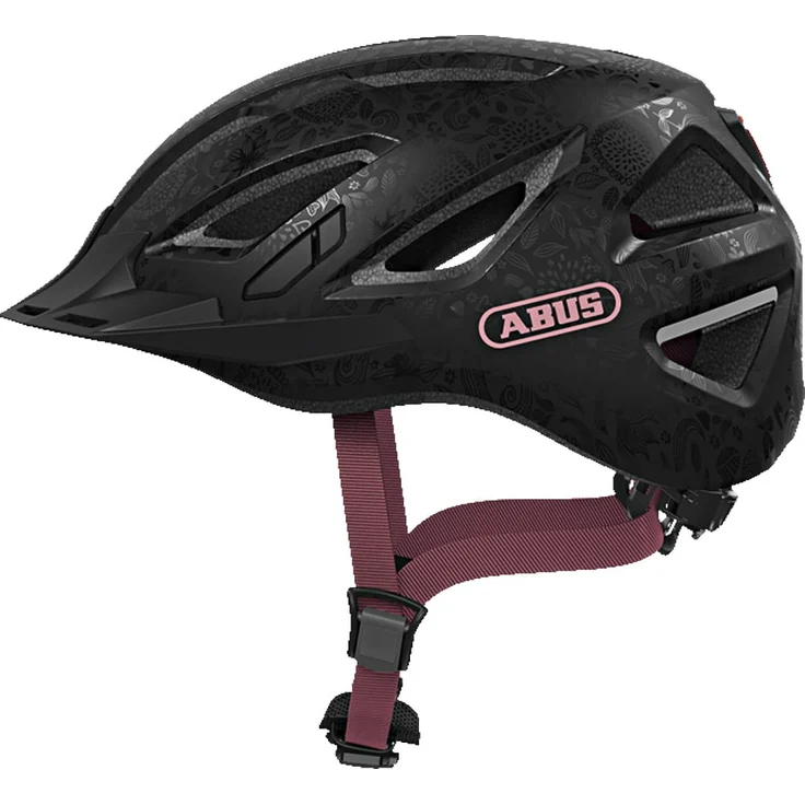 Abus Urban I 3. 0 Fahrradhelm - Blumenmuster/Schwarz 52 - 58 cm – Bild 1