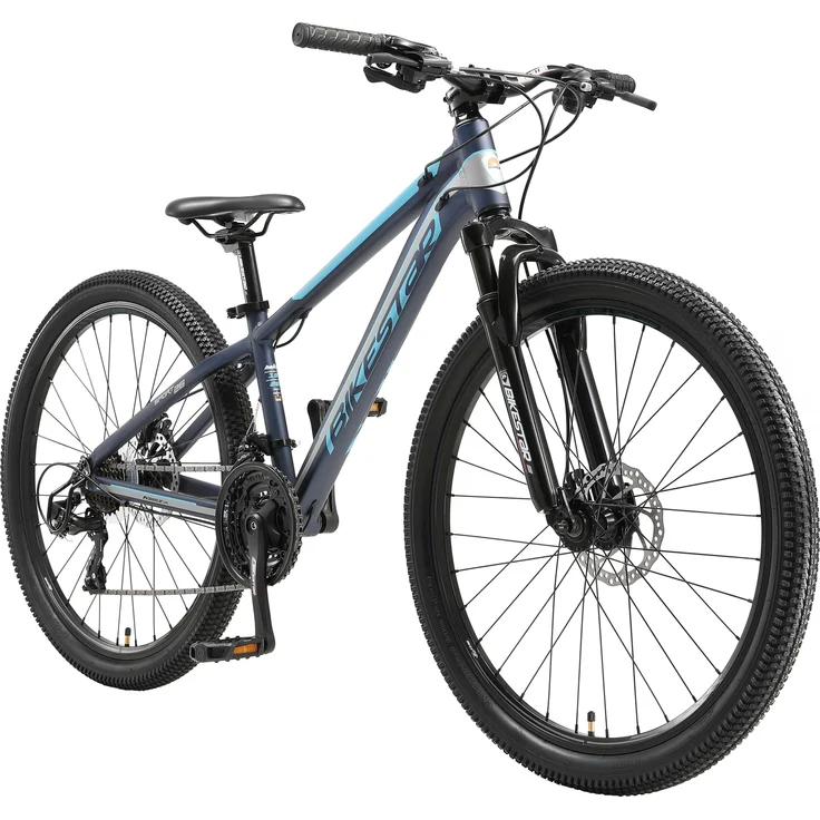 BIKESTAR Alu Mountainbike 26 Zoll | 21 Gang Hardtail Sport MTB 13 Zoll Rahmen Scheibenbremse Federgabel | Blau – Bild 1