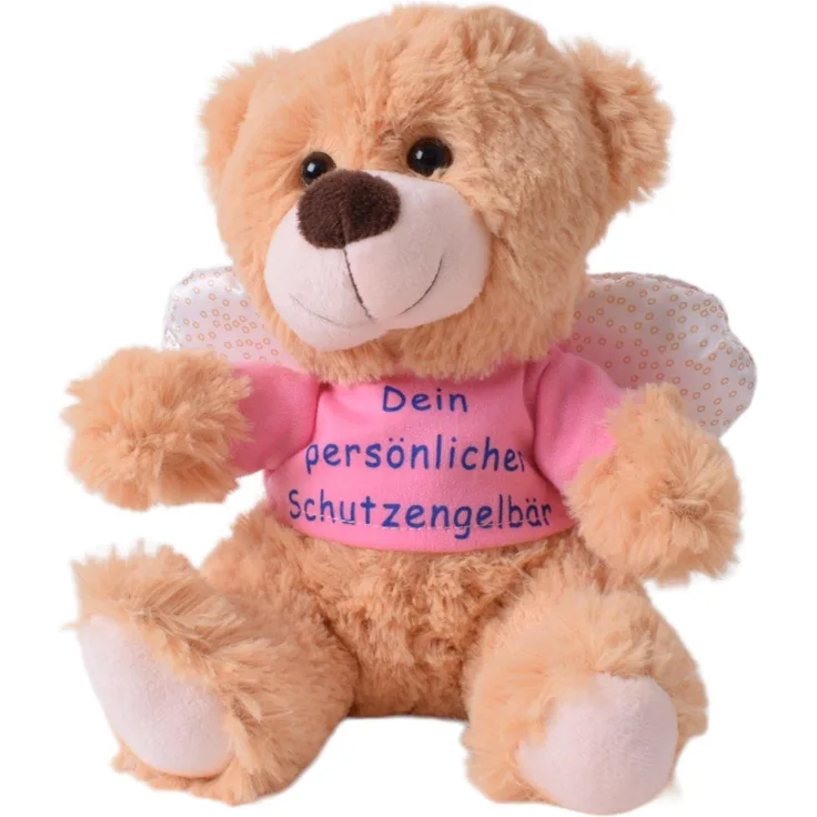 TE-Trend Schutzengel Kinder Plüsch Engel Kuscheltier Schutzengelbär Glücksbär Teddy Teddybär Glücksbringer Geschenk Rosa