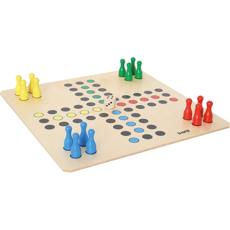 Bartl 106616 Brettspiel Ludo groß aus Holz XXL Format 50cm x 50cm